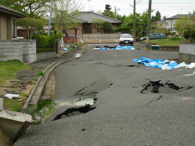 東日本大震災後の宮城県山元町内陸側の様子